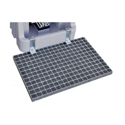 Grille d’époussetage pour lave-bottes avec bac de récupération