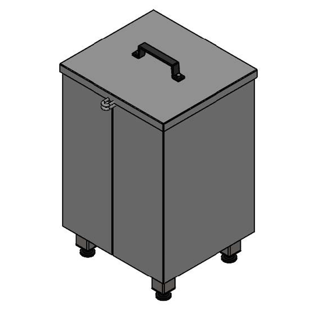 Support pour bidons verrouillable 1 x 24 L - Support avec couvercle - Image 2
